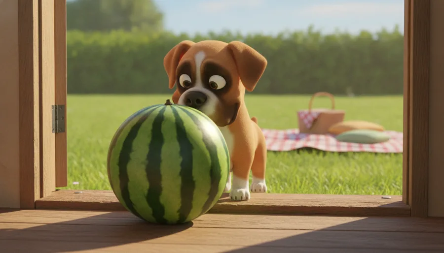 Bram the Boxer Dog and the Runaway Watermelon