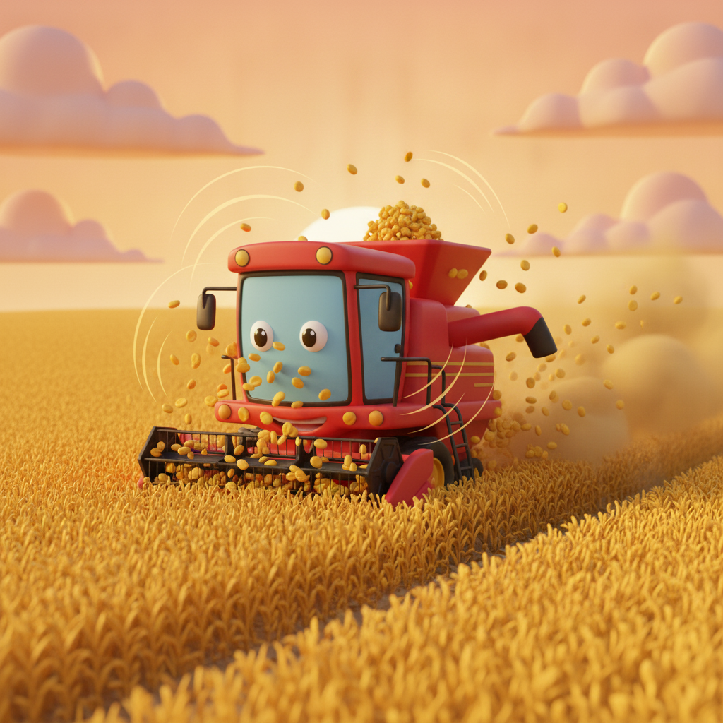 Combine Harvester Field