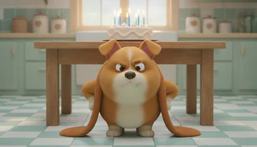 Biscuit the Dog Who Was Supposed to Guard the Cake