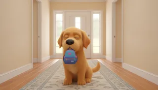 Beau Brings the Backpack Home