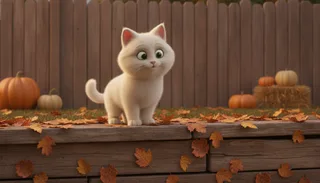 Petal the Cat Finds a Hedgehog Sleeping in the Leaves